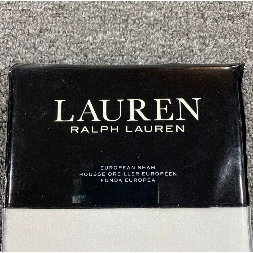 Ralph Lauren European Sham 300 Thread Count Beige SPENCER BORDER SATEEN